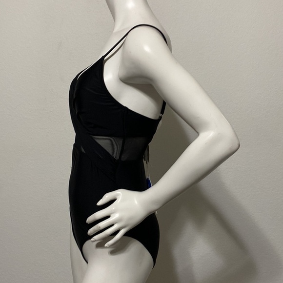 Cupshe NWT Black Mesh Inserts One Piece Swimsuit Size S - Picture 4 of 9
